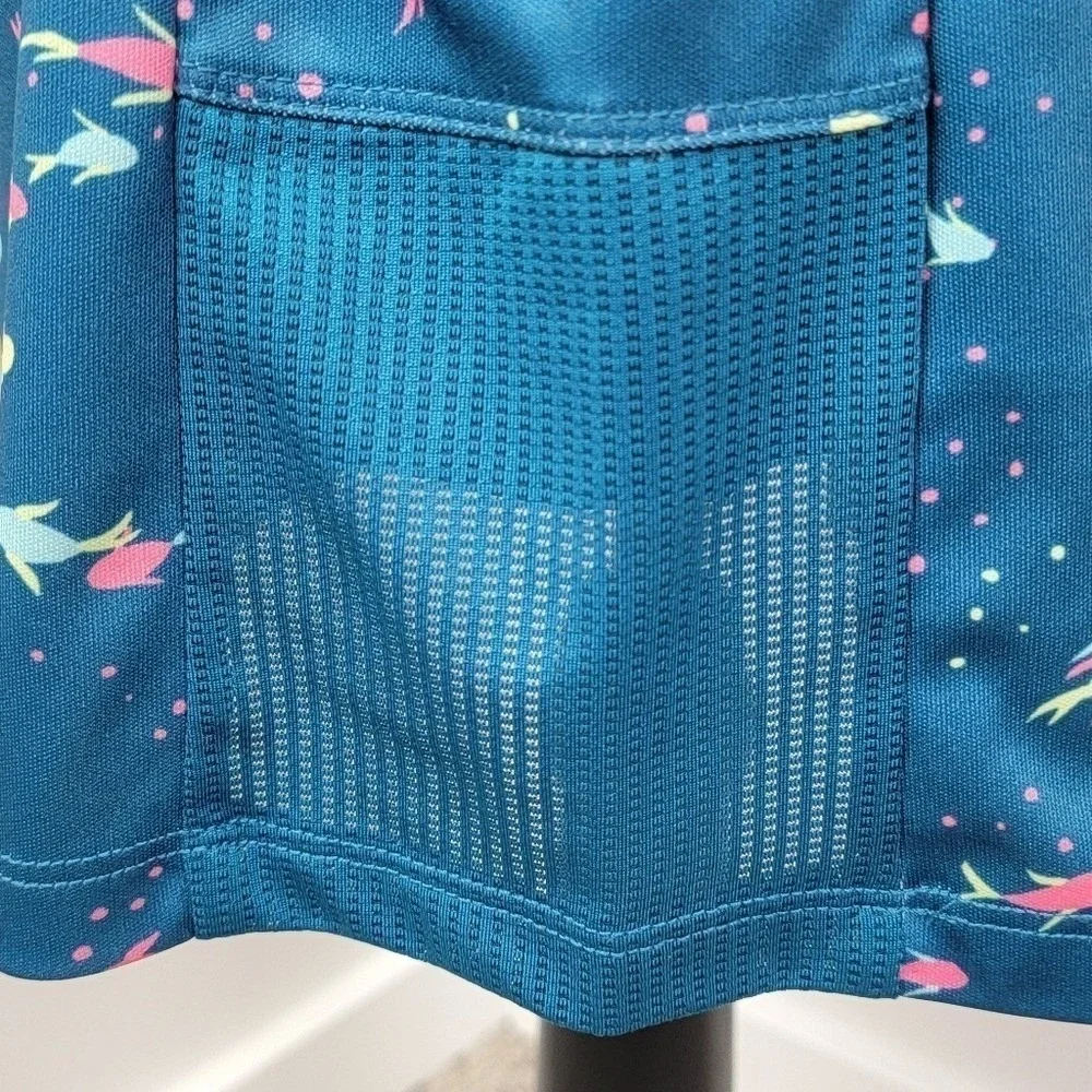 PGA‎ Tour Golf Skort L Large Blue Koi Fish Print Coastal Athletic Tennis Skirt